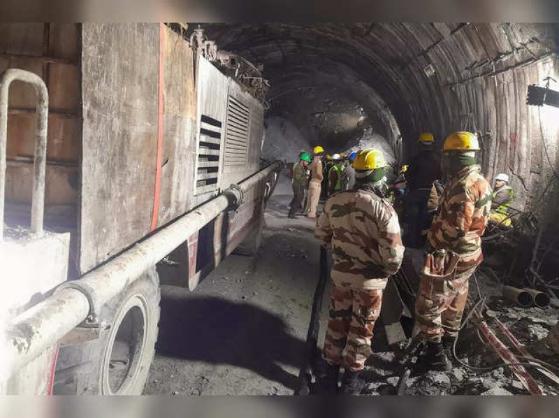 Rescuers drill into tunnel rubble in India