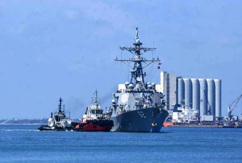 USS Fitzgerald arrives at Colombo port for replenishment